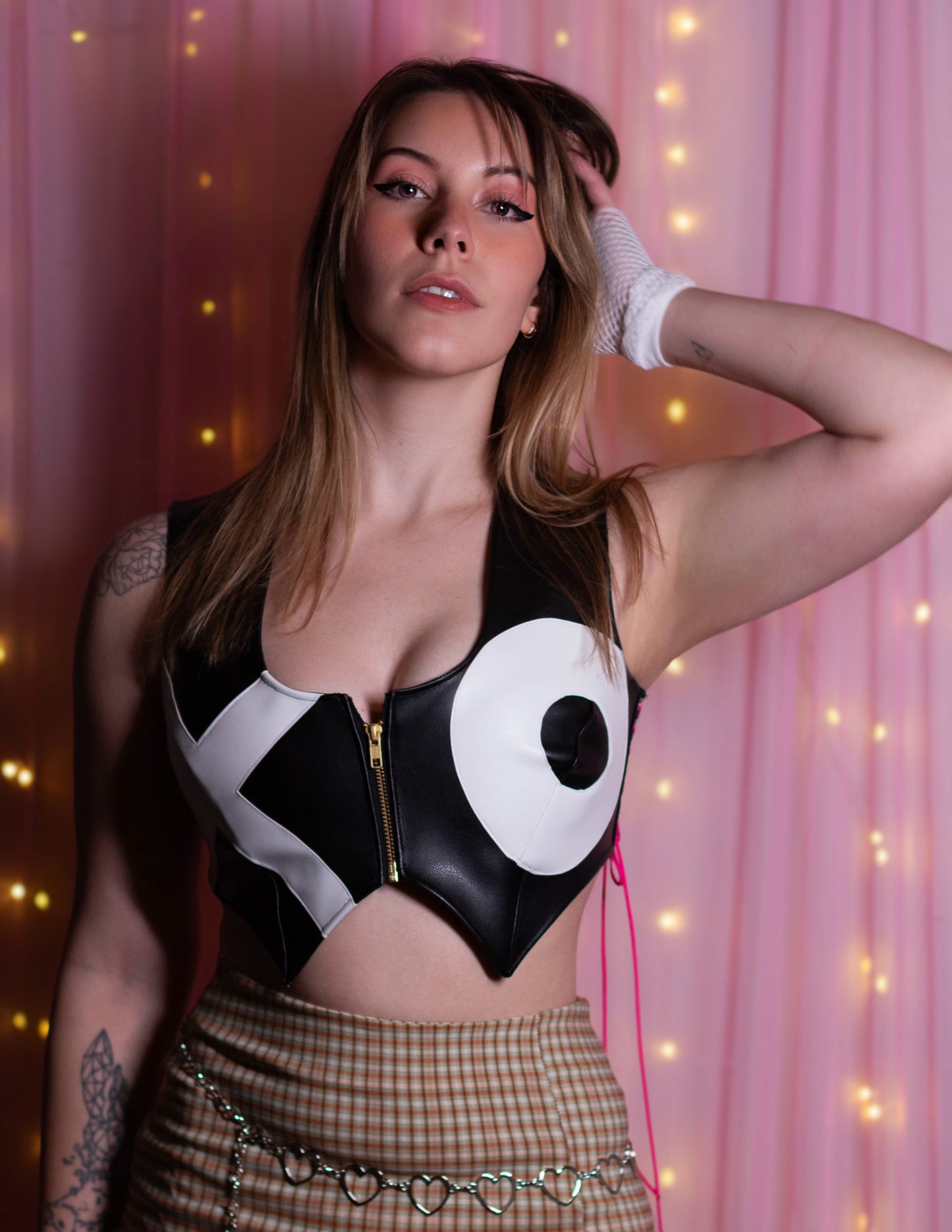 Verosika Faux Leather Crop Top
