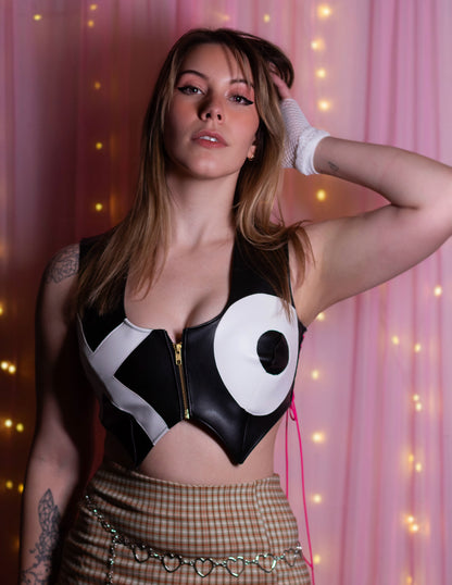 Verosika Faux Leather Crop Top