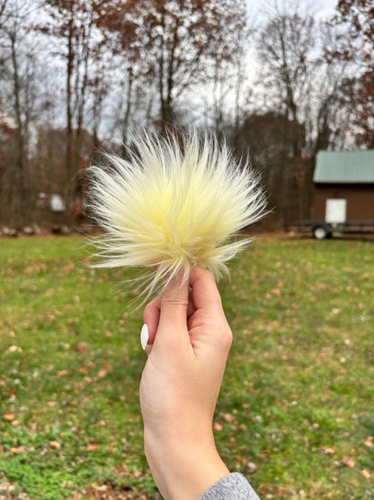 Faux Fur Yellow Pom 5”