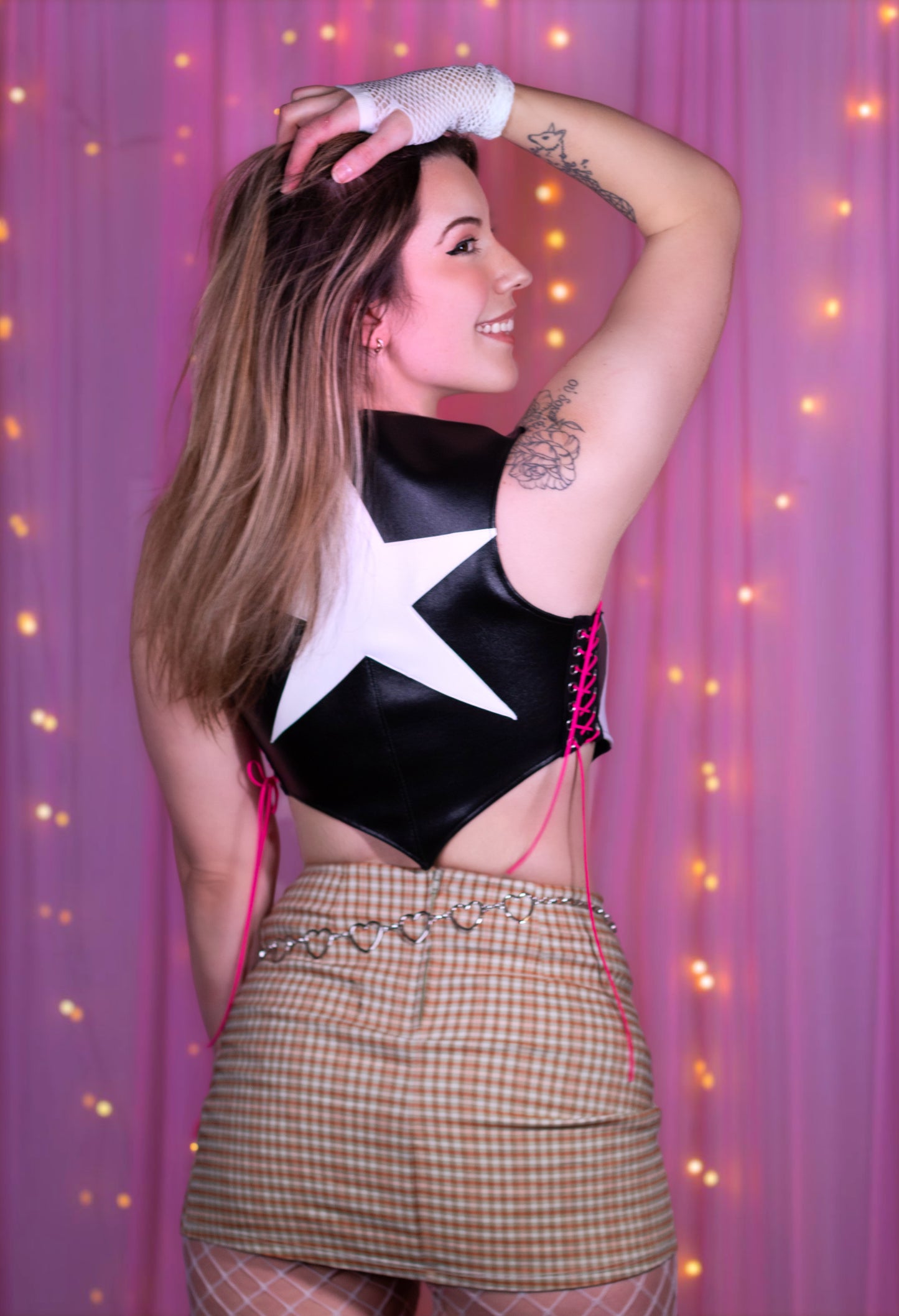Verosika Faux Leather Crop Top