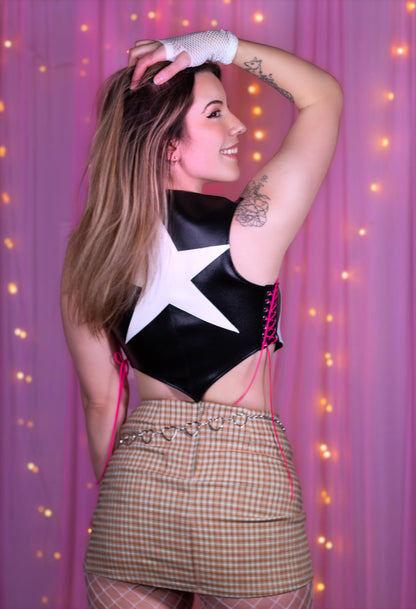 Verosika Faux Leather Crop Top