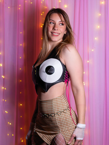 Verosika Faux Leather Crop Top