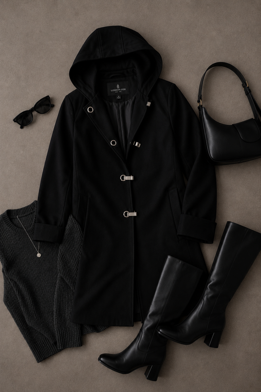 London Fog Trench Coat Black