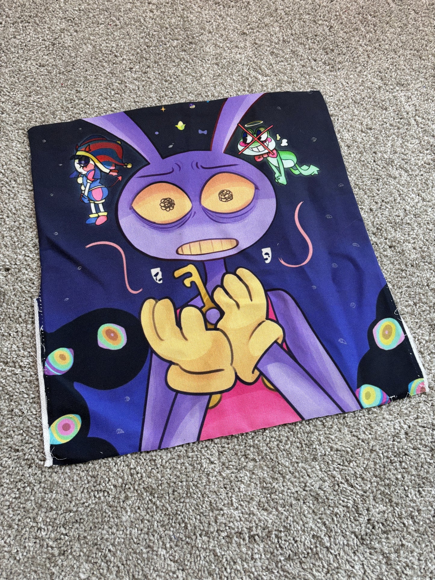 Fabric Art Print Jax Ribbit Pomni