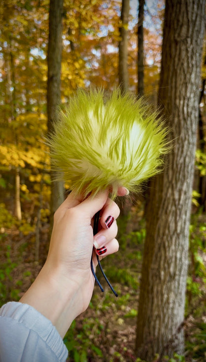 Beetlejuice Faux Fur Pom Green 5"